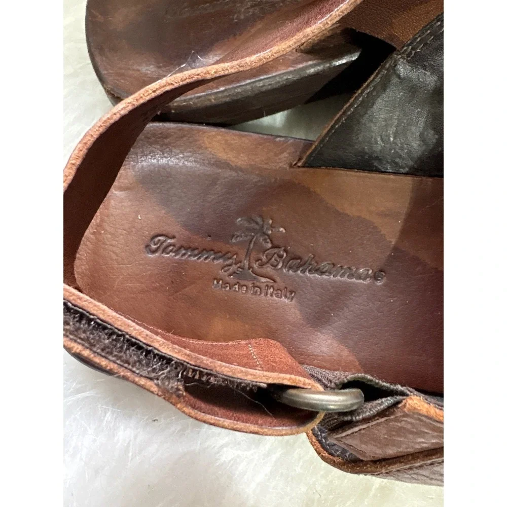 Tommy‎ Bahama Mens Leather Fisherman Sandals Made in Italy Vintage Y2K